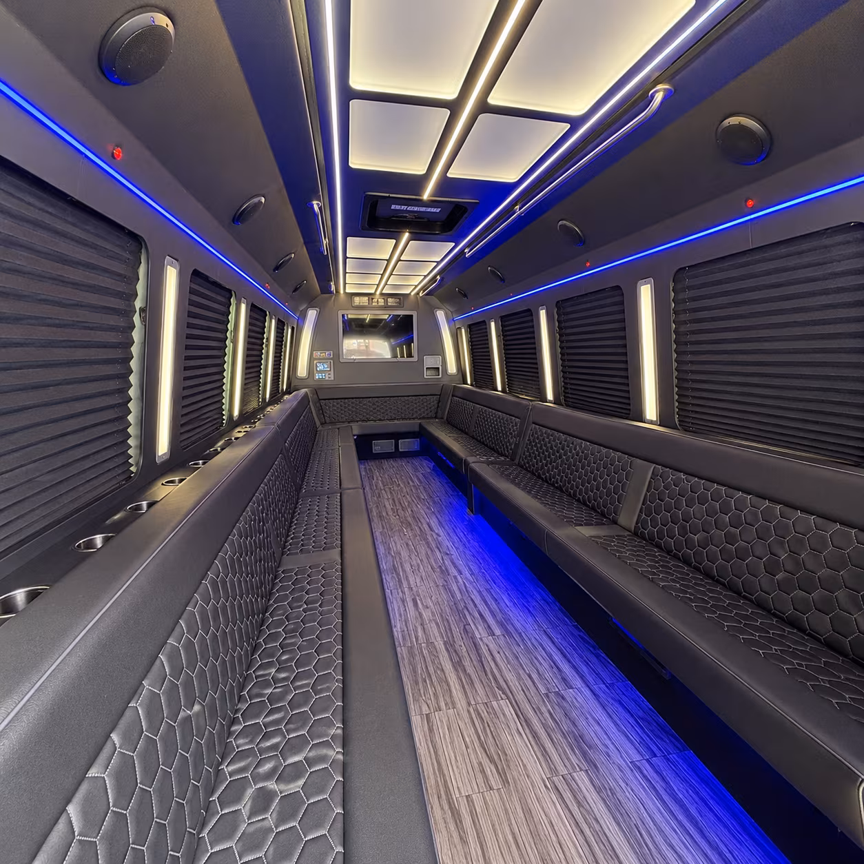 bozeman 30 passenger party bus interior