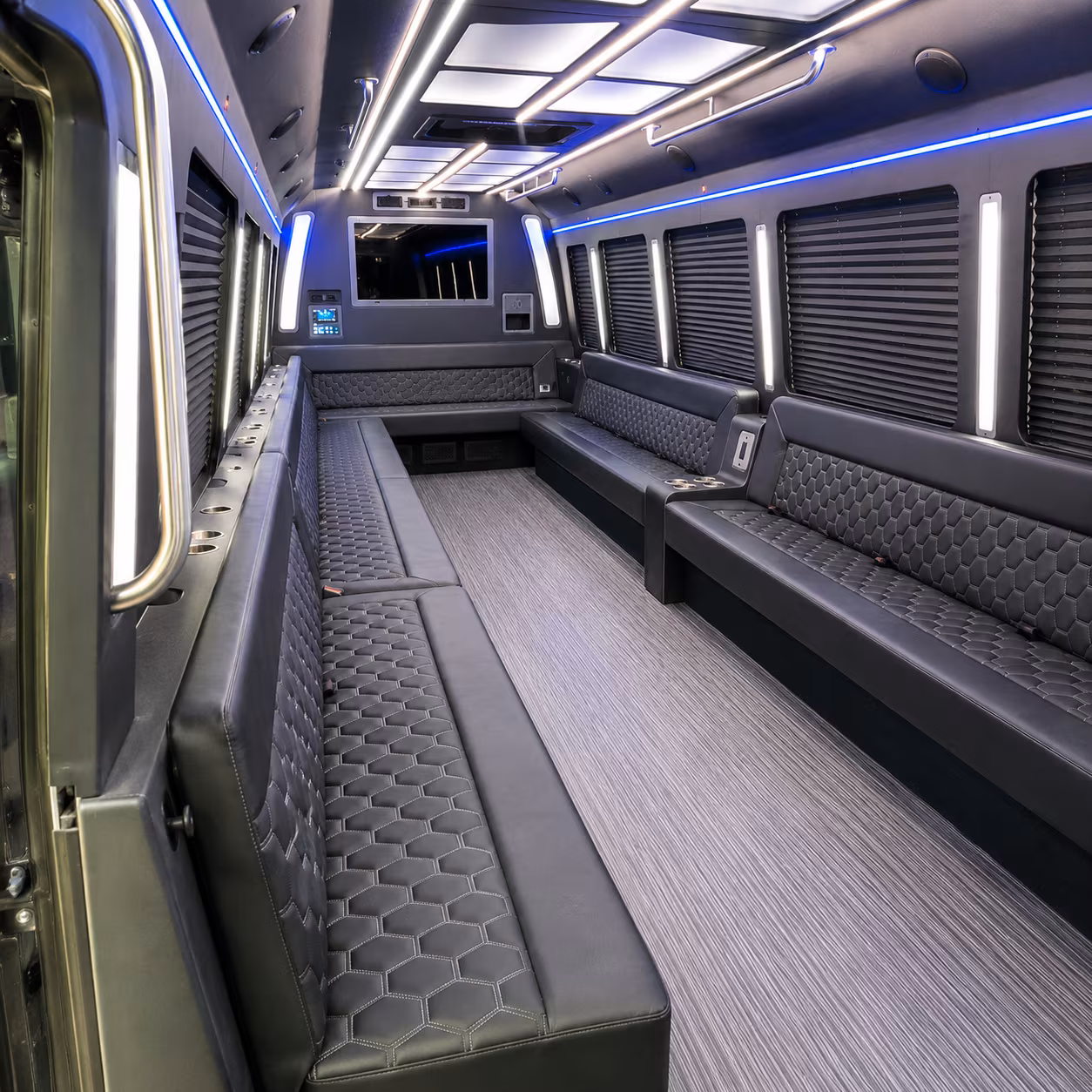 bozeman 40 passenger party bus interior